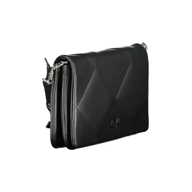 Borsa Donna Nera con Tracolla Regolabile e Dettagli a Contrasto Nero miniatura 3