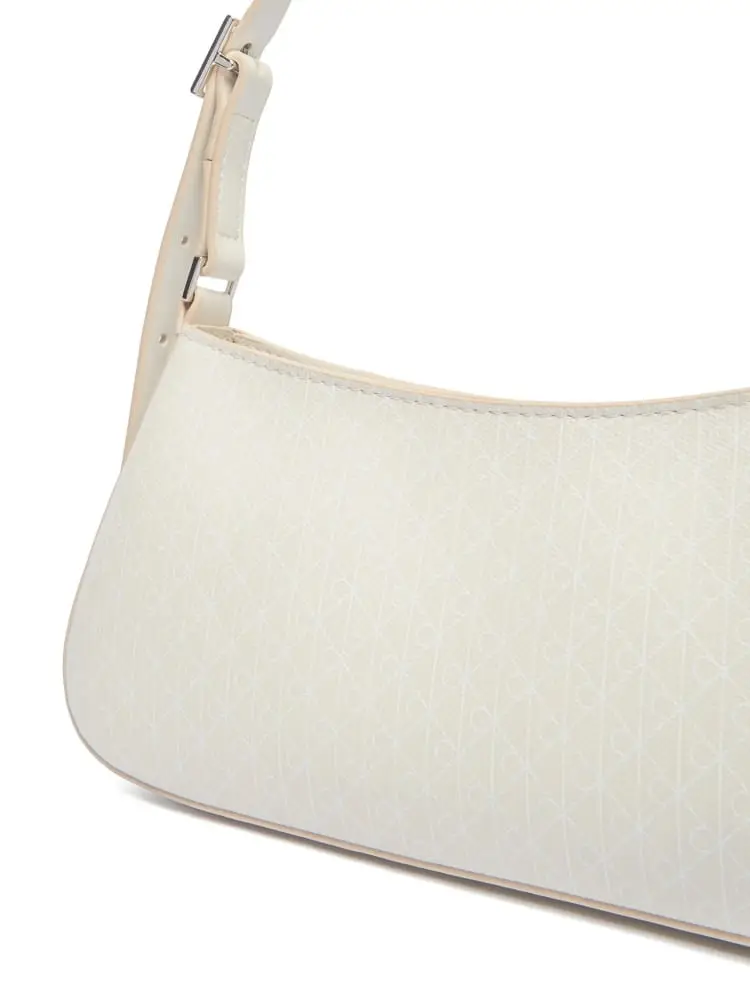 borsa ecru donna logo all over miniatura 2