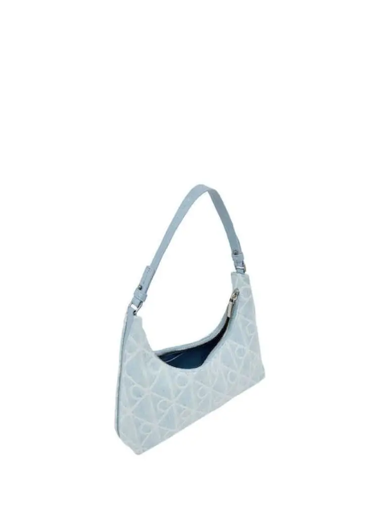 borsa in denim chiara donna logo all over miniatura 3