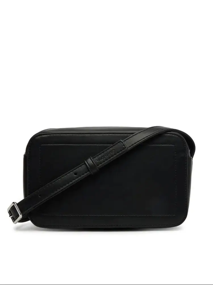 borsa nera donna con tracolla maxi logo miniatura 2