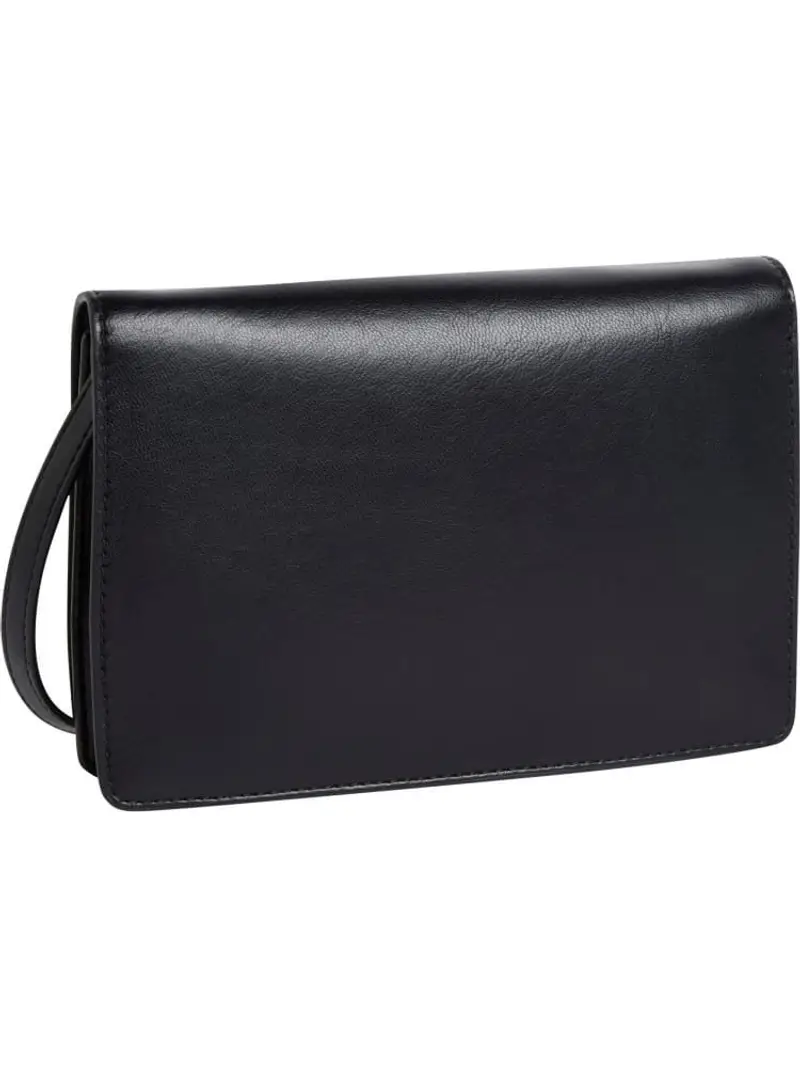 Calvin Klein borsa nera donna in ecopelle con tracolla logo sul davanti miniatura 2