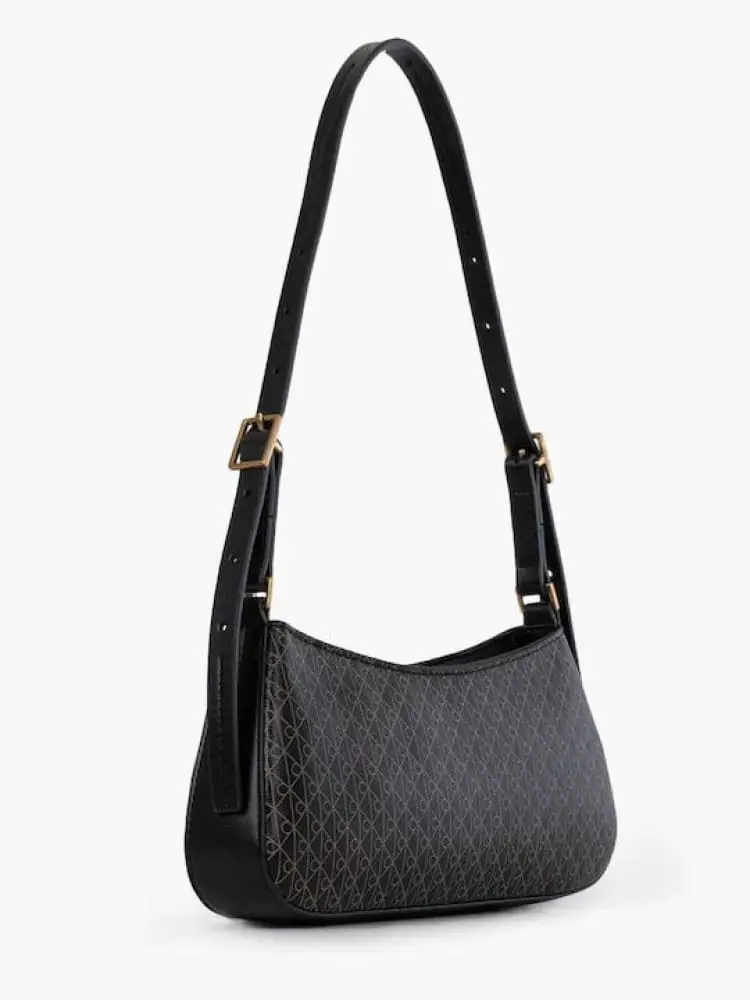 borsa nera donna logo all over miniatura 3