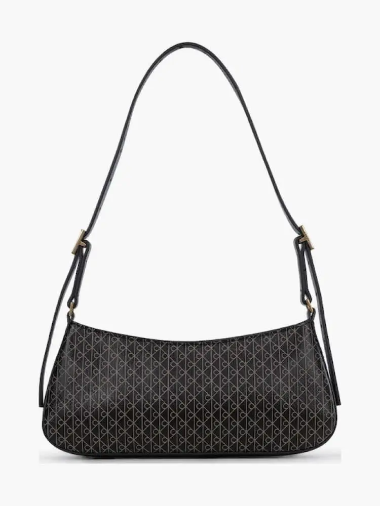 borsa nera donna logo all over