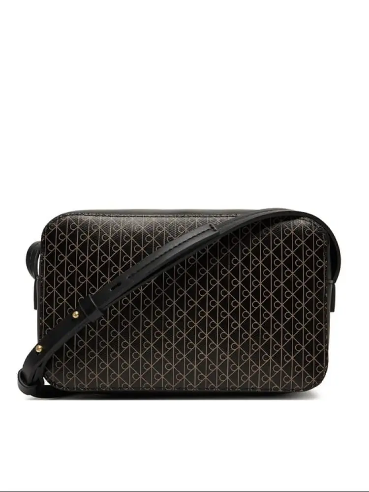 borsa nera donna logo all over miniatura 2