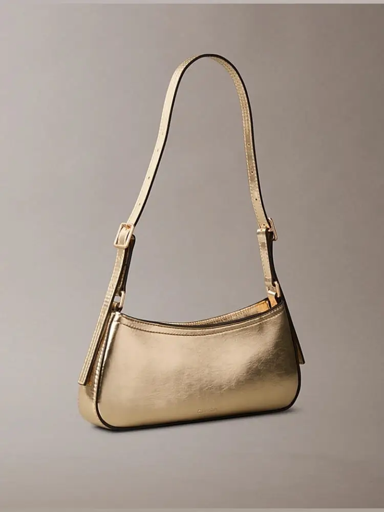 borsa oro donna con logo miniatura 2