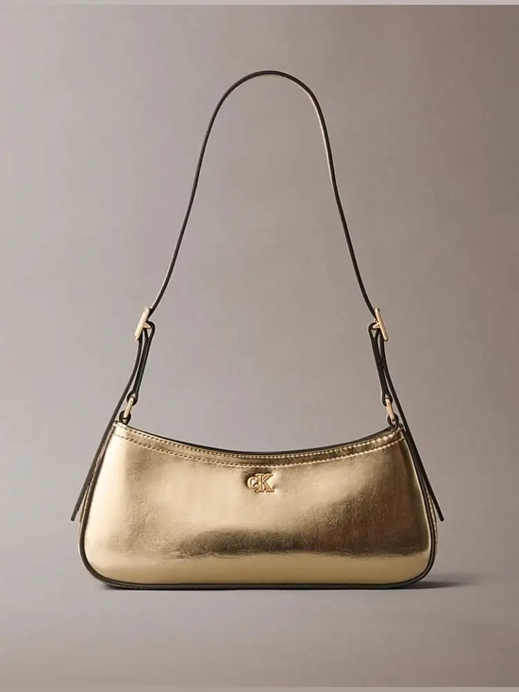 borsa oro donna con logo