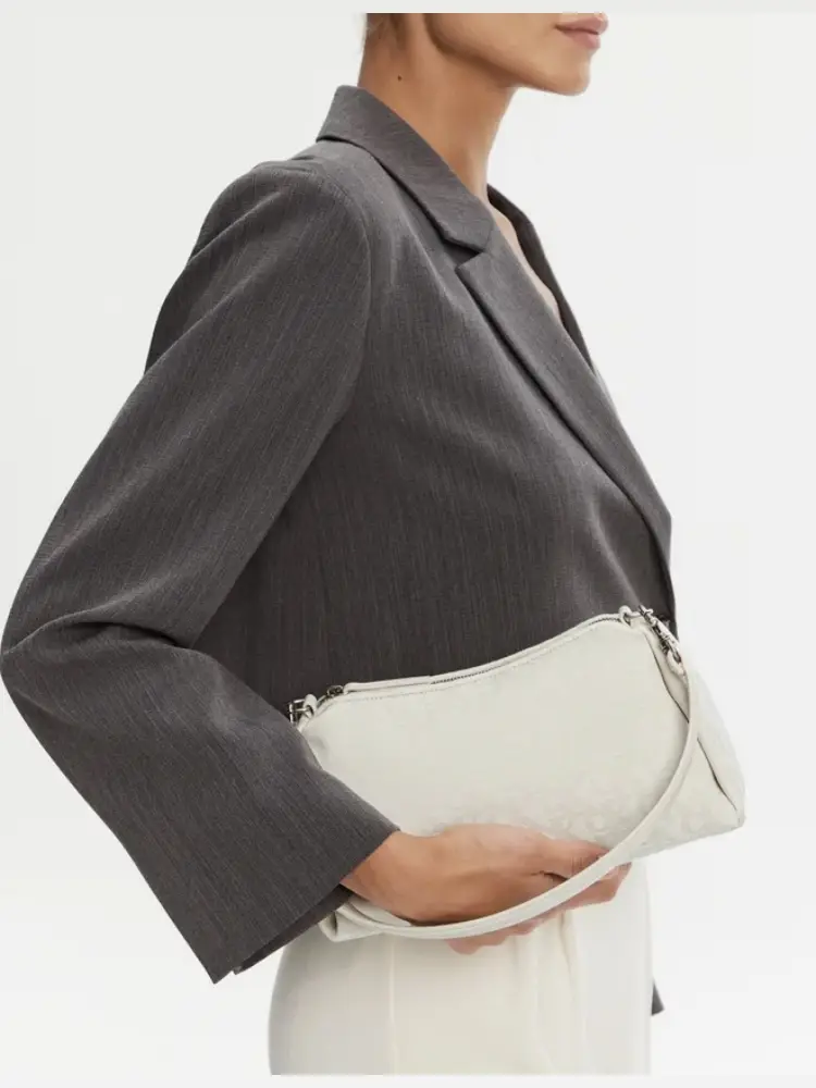 borsa panna donna in tessuto con tracolla logo monogram all over miniatura 2