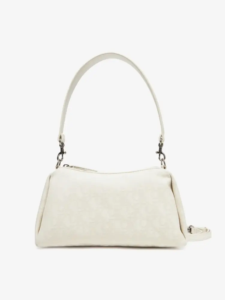 borsa panna donna in tessuto con tracolla logo monogram all over