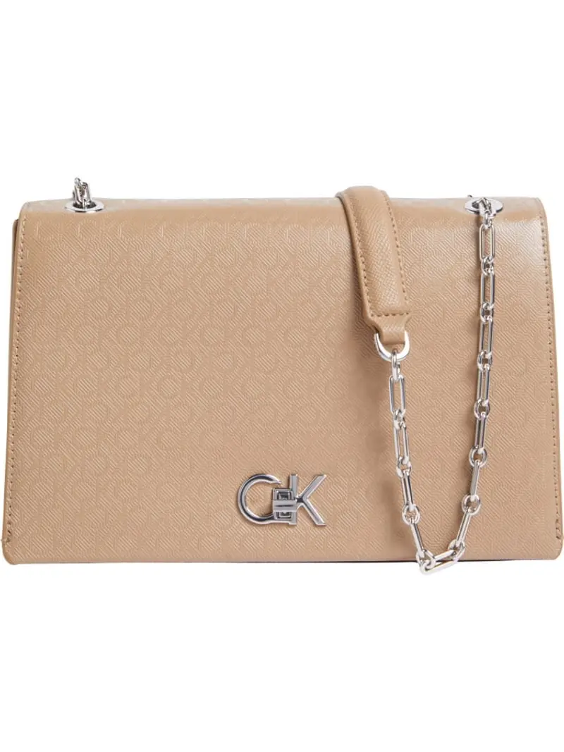borsa tracolla con catena beige