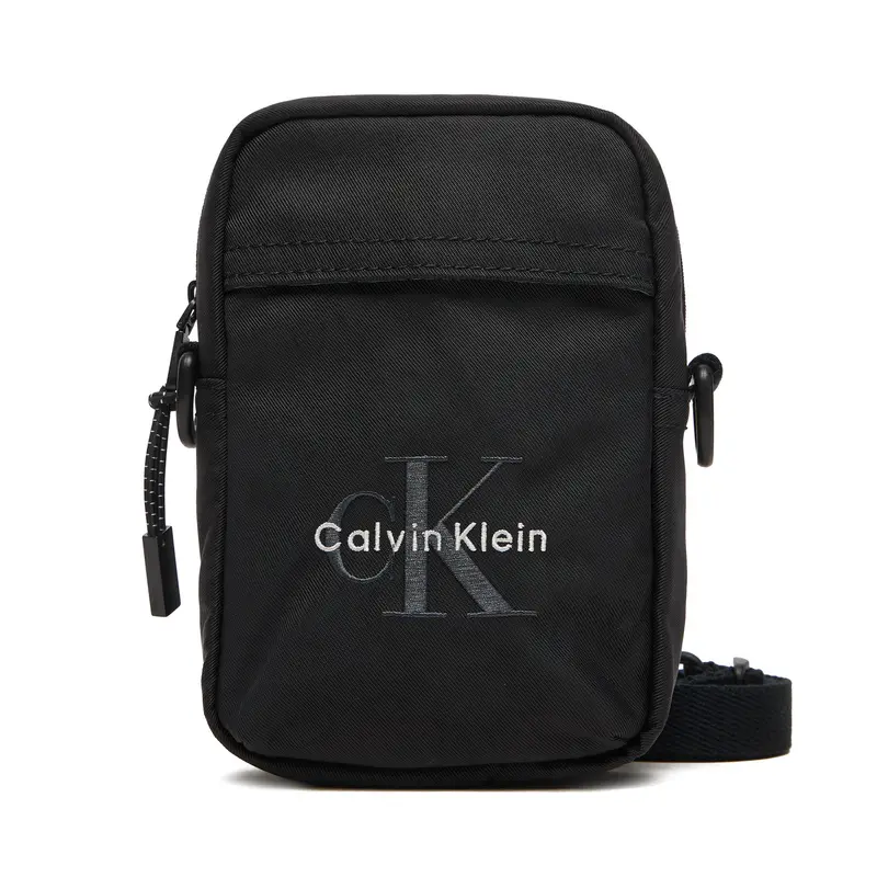 Borsellino Calvin Klein Bold Logo Nylon Slim Reporter LV04D3231G Nero