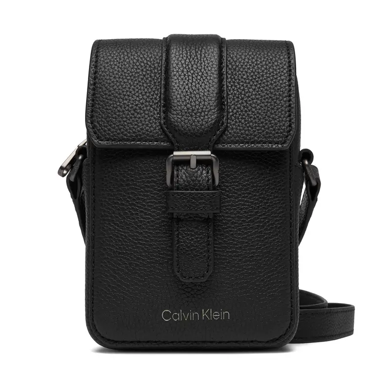 Borsellino Calvin Klein Leather Slim Flap Reporter LV04D3323G Nero