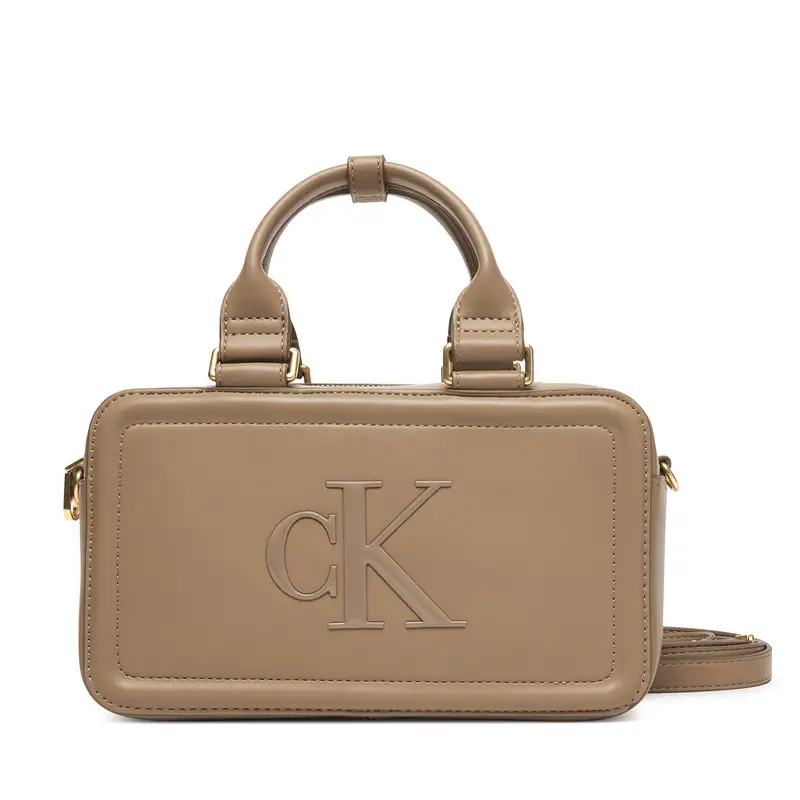 Borsetta Calvin Klein Bold Ck Elongated Mini Tote LV04F3411G Beige
