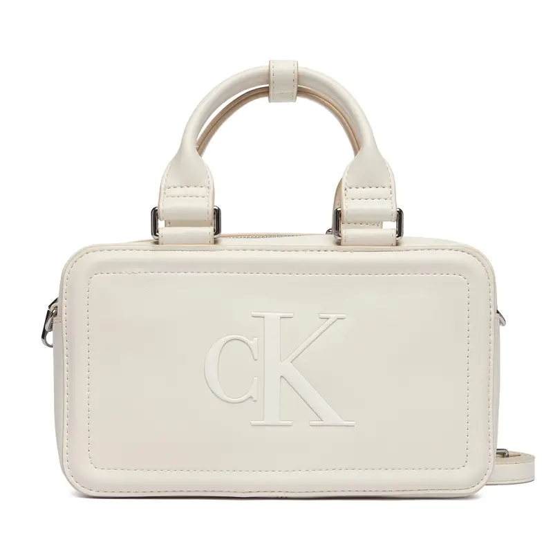Borsetta Calvin Klein Bold Ck Elongated Mini Tote LV04F3411G Bianco