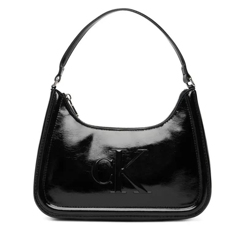 Borsetta Calvin Klein Bold Ck Metallic Shoulder Bag LV04F3332G Nero