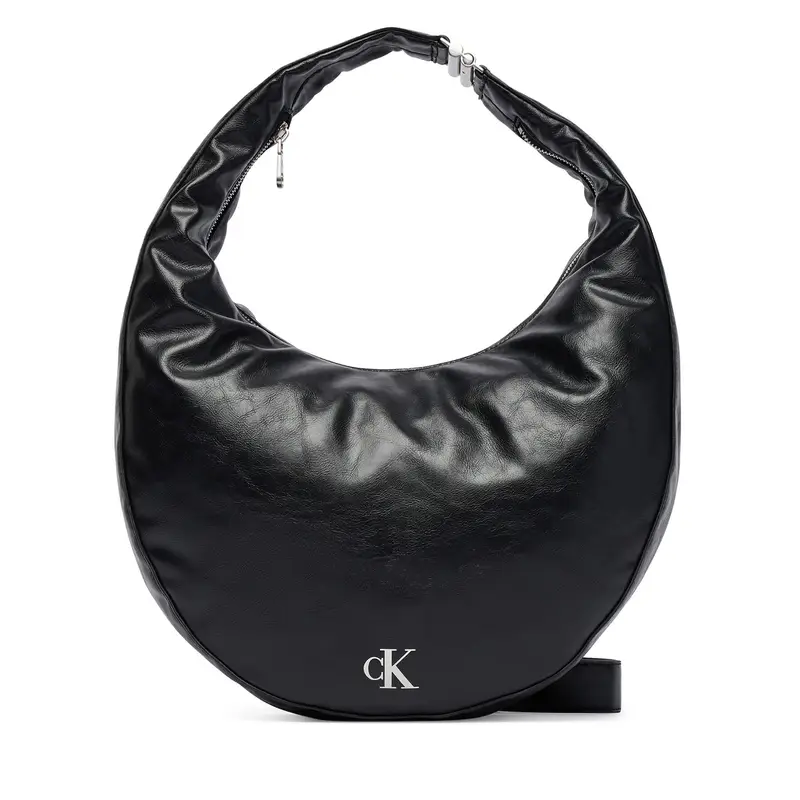 Borsetta Calvin Klein Buckle Convertible Hobo Bag LV04F3446G Nero