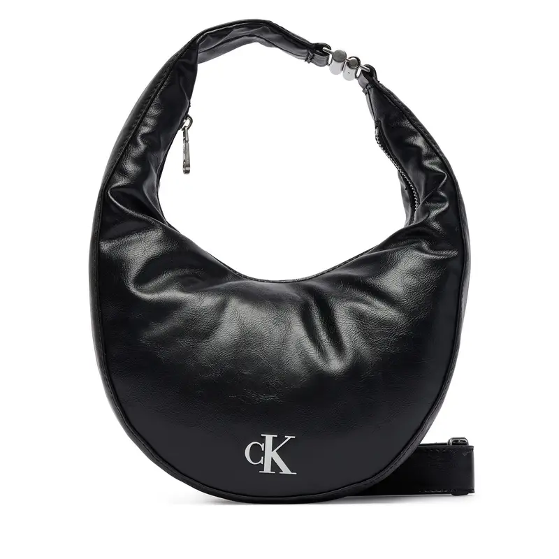 Borsetta Calvin Klein Buckle Convertible Small Hobo LV04F3512G Nero
