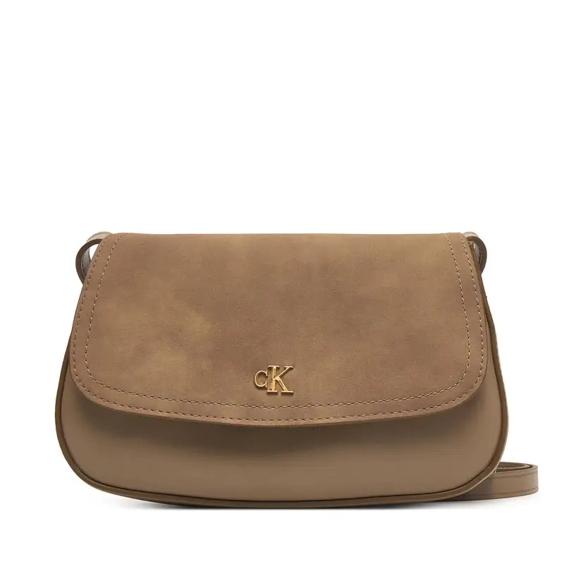 Borsetta Calvin Klein Ck Brushed Flap Camera Bag LV04F3409G Beige