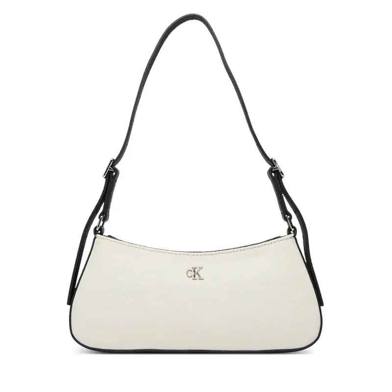 Borsetta Calvin Klein Ck Canvas Small Shoulder Bag LV04F3347G Bianco