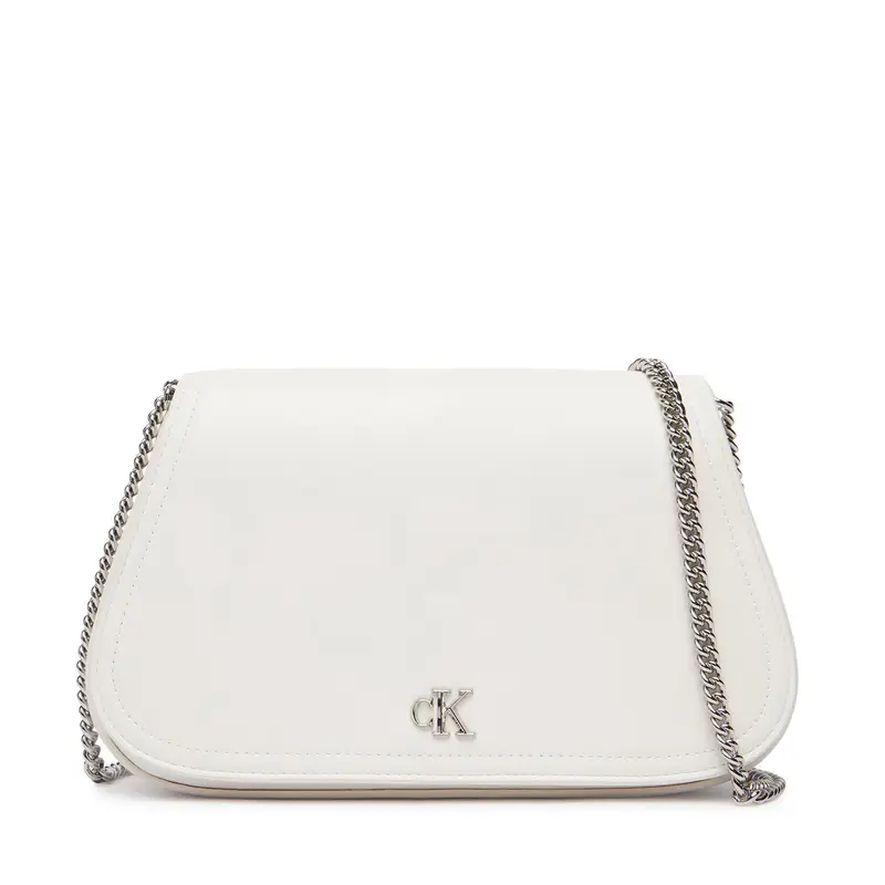 Borsetta Calvin Klein Ck Curved Wallet On Chain LV04F1153G Bianco