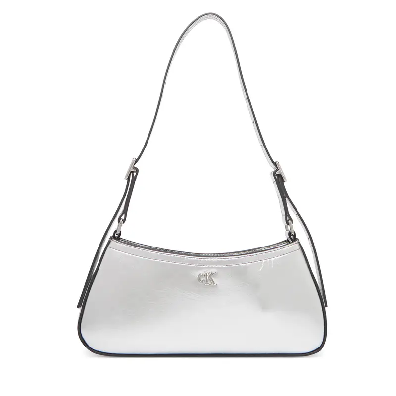 Borsetta Calvin Klein Ck Metallic Small Shoulder Bag LV04F3304G Argento