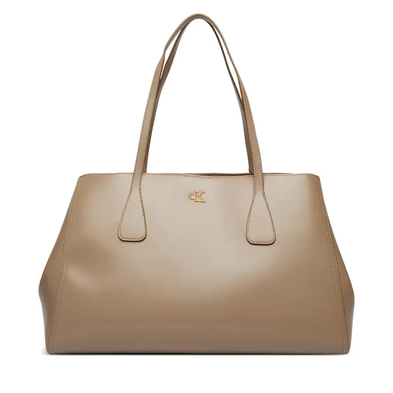 Borsetta Calvin Klein Ck Snap Large Tote LV04F3502G Beige