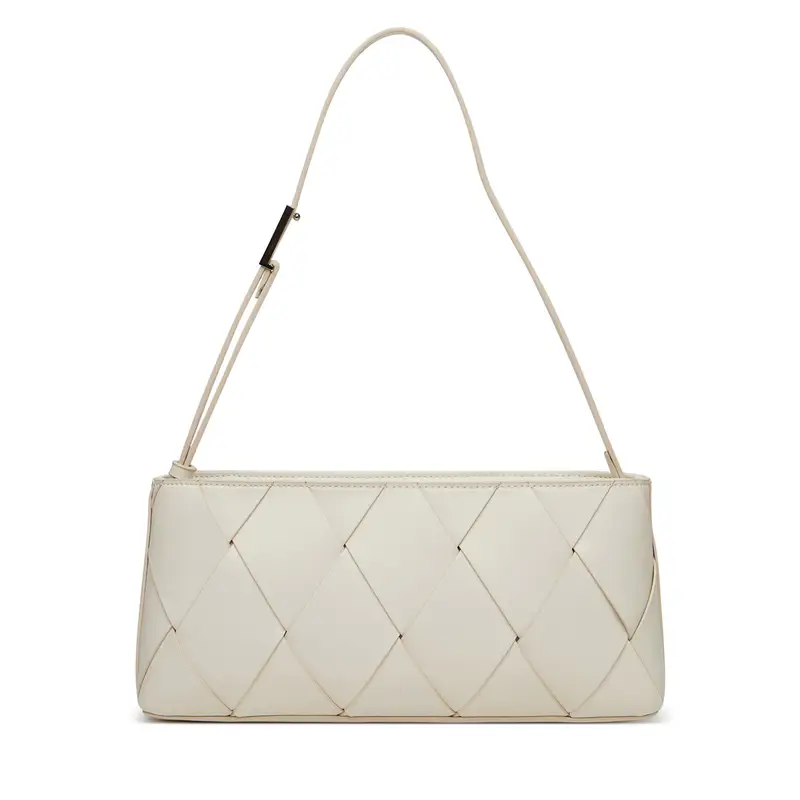 Borsetta Calvin Klein Ck Woven Elongated Shoulder Bag K60K612992 Bianco