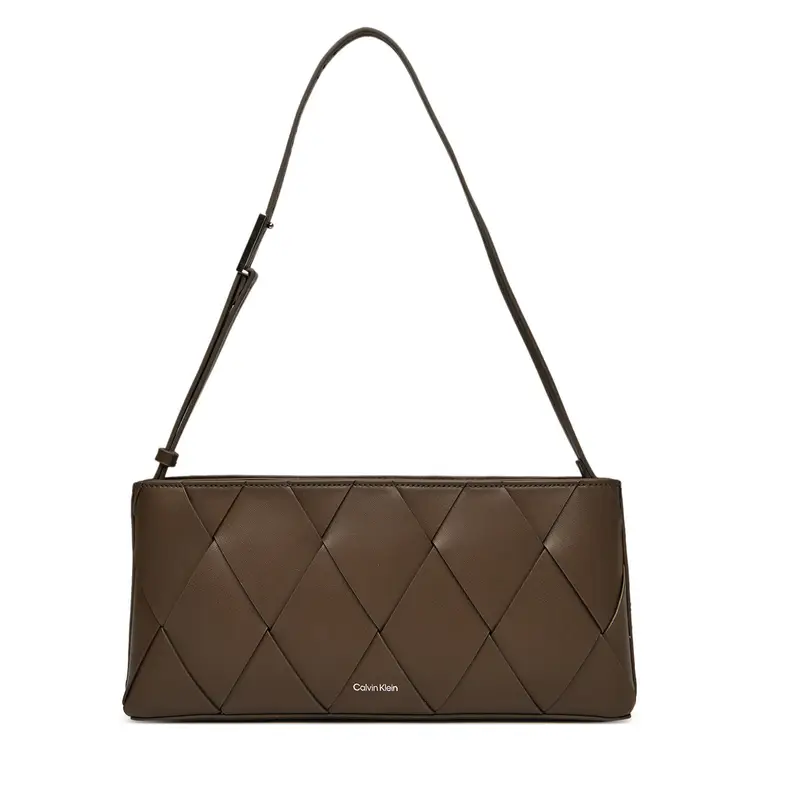 Borsetta Calvin Klein Ck Woven Elongated Shoulder Bag K60K612992 Marrone