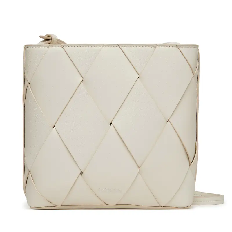 Borsetta Calvin Klein Ck Woven Square Crossbody K60K612991 Bianco