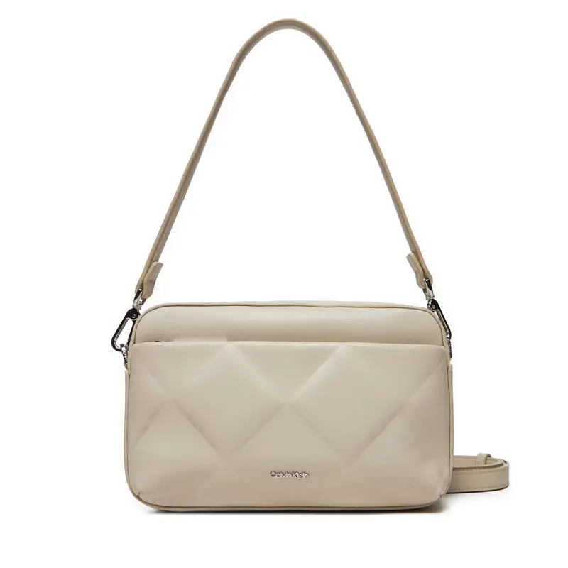 Borsetta Calvin Klein Diamond Quilt Camera Bag W/Pkt K60K612907 Beige