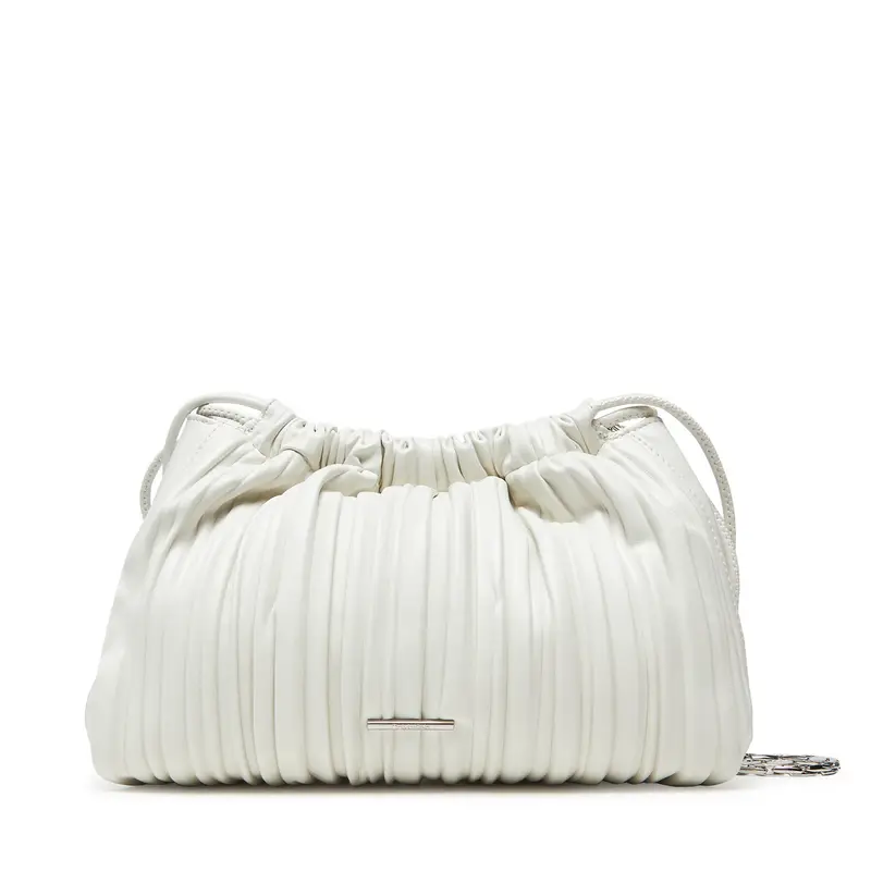 Borsetta Calvin Klein Drawstring Plisse Crossbody LV04F3076G Bianco