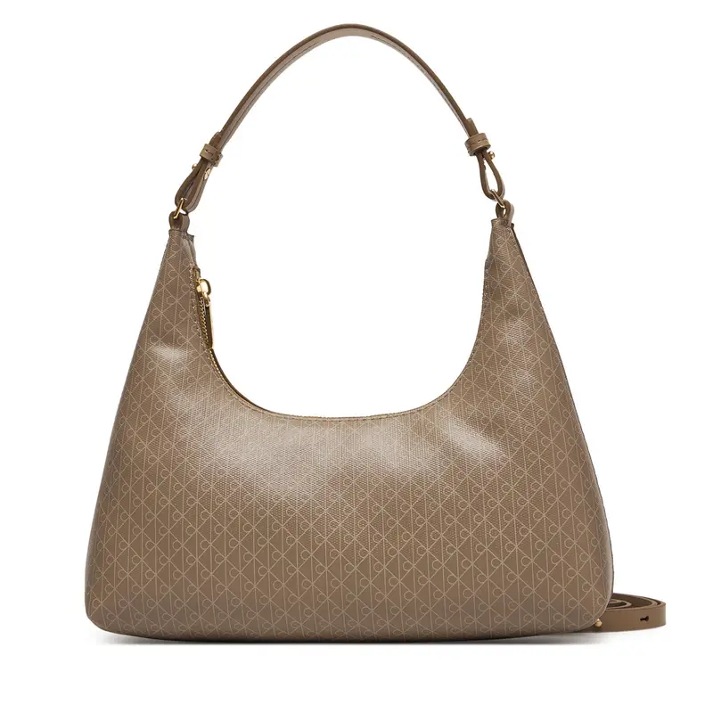 Borsetta Calvin Klein Emblem Aop Conv Shoulder Bag LV04F3298G Beige