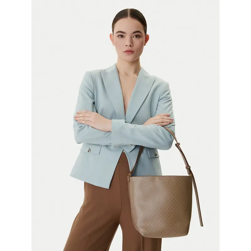 Borsetta Calvin Klein Emblem Aop Medium Bucket LV04F3365G Beige