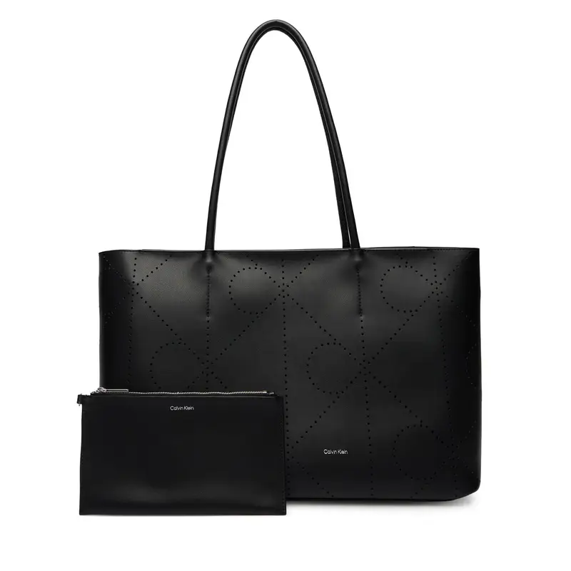 Borsetta Calvin Klein Emblem Aop Perfor Lthr Tote LV04F3359G Nero