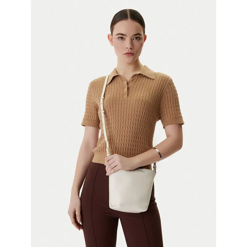 Borsetta Calvin Klein Emblem Aop Sm Bucket Crossbody LV04F3506G Bianco