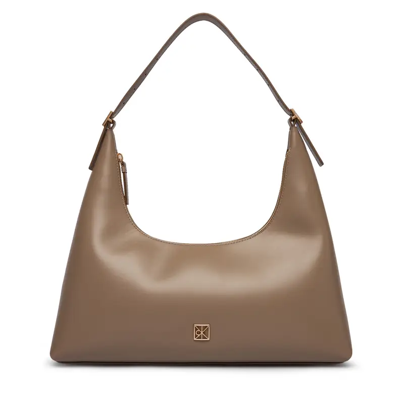 Borsetta Calvin Klein Emblem Hw Lthr Shoulder Bag LV04F3262G Beige