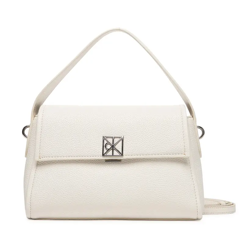 Borsetta Calvin Klein Emblem Hw Pebble Shoulder Bag 25 LV04F3425G Bianco