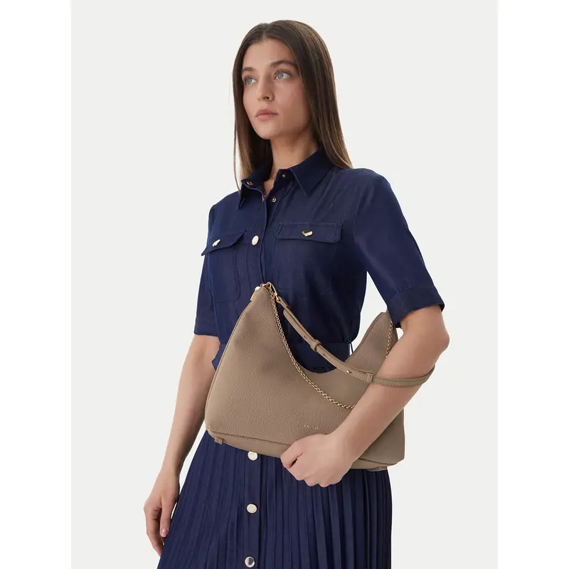 Borsetta Calvin Klein Emblem Hw Pebble Shoulder Bag LV04F3495G Beige