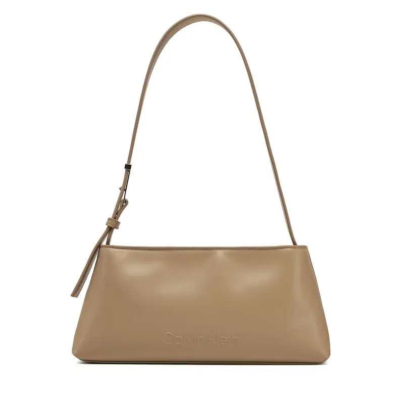 Borsetta Calvin Klein Embossed Logo Shoulder Bag K60K612550 Beige