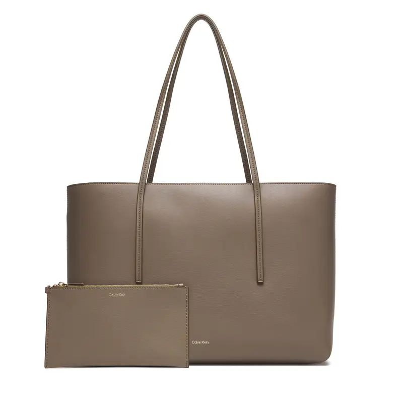 Borsetta Calvin Klein Foil Logo Tote W/Pouch LV04F3274G Beige