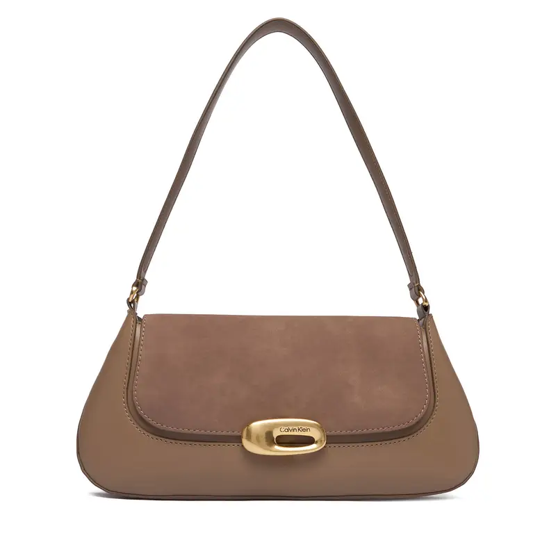 Borsetta Calvin Klein Hardware Brushed Shoulder Bag LV04F3337G Beige