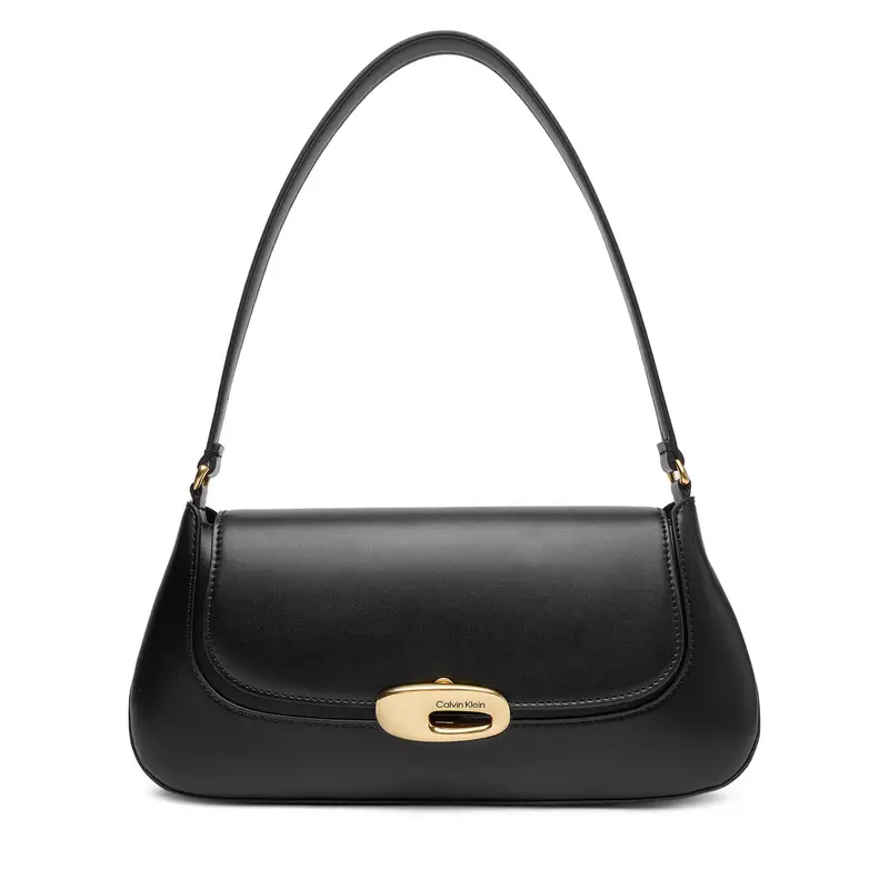 Borsetta Calvin Klein Hardware Flap Shoulder Bag LV04F3146G Nero