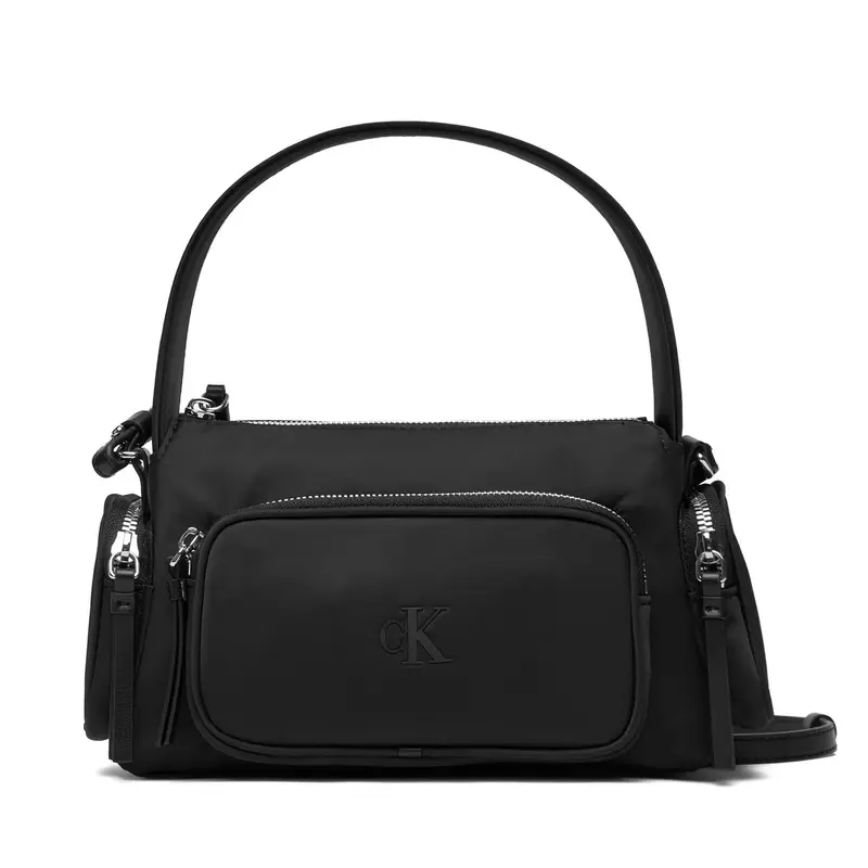 Borsetta Calvin Klein Pocket Nylon Bag W/ Strap LV04F3132G Nero