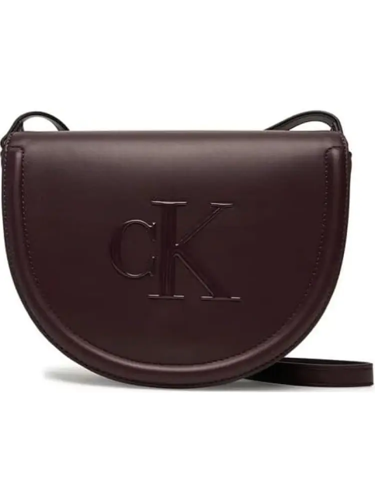 borsetta donna bordeaux con tracolla e logo in rilievo