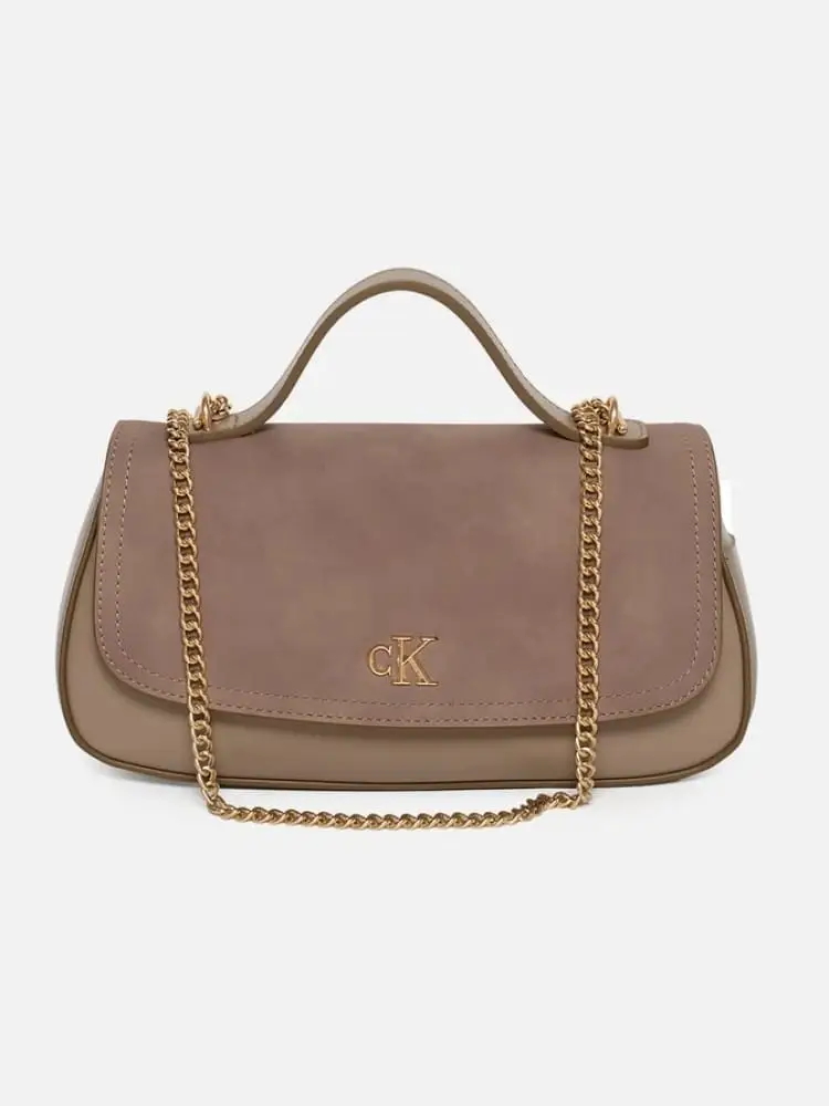 borsetta donna brushed rosata con catena e logo