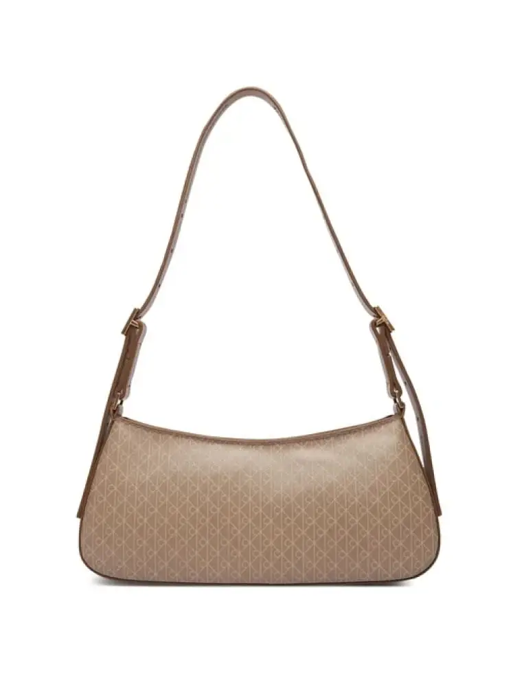 borsetta donna emblem beige in similpelle con logo all over