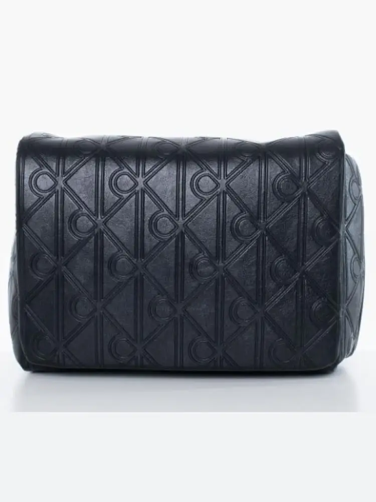 borsetta donna nera con pattern logato all over