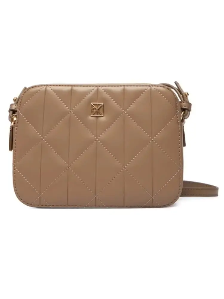 borsetta donna quilted beige trapuntata con logo