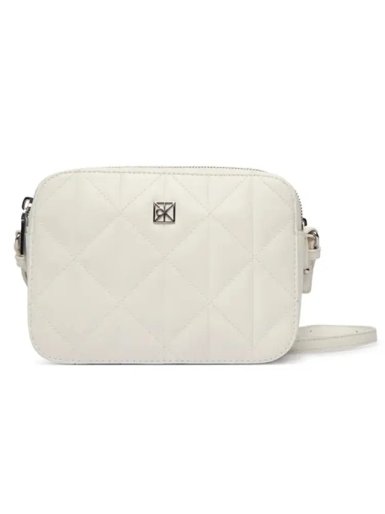 borsetta donna quilted bianca trapuntata con logo