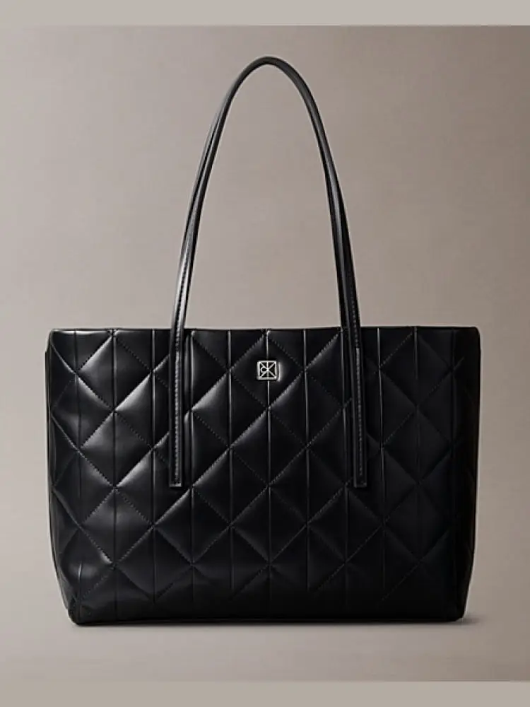 borsetta donna trapuntata nera con logo