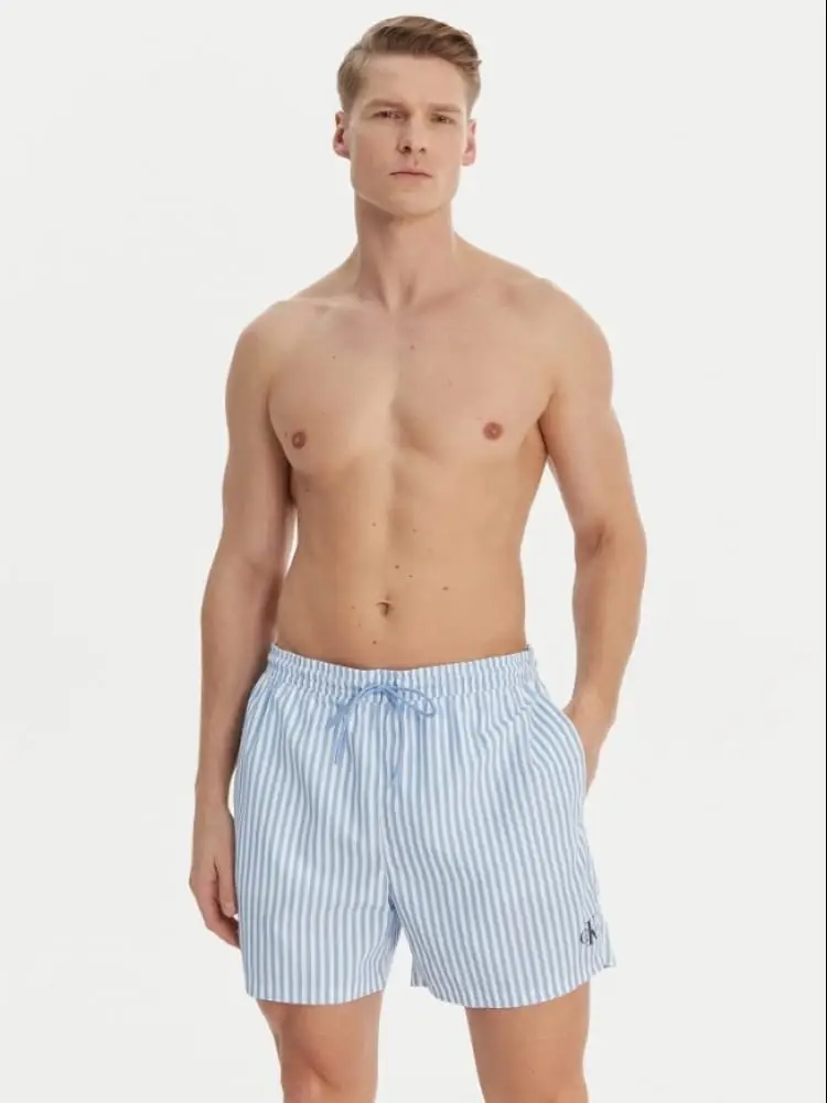 boxer mare in nylon celeste a righe